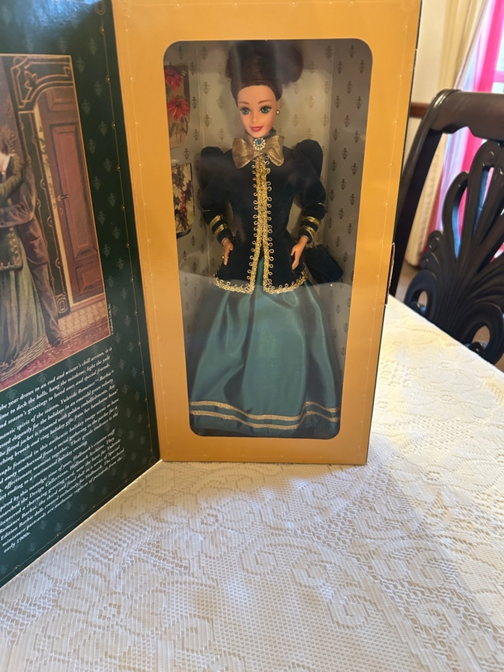 Hallmark Teal and Black Victorian-Style Display Doll
